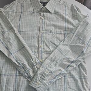 Banana Republic Mint Plaid Button-Down Shirt